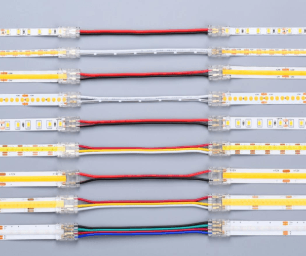 LED Strip connector: 10mm wide 3 PIN CCT double head, strip to strip, cable length 15cm